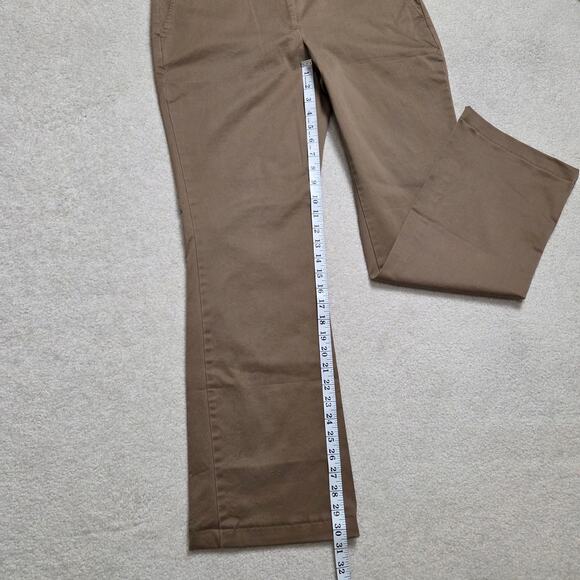NWOT Women's 10 Lands' End Fit 1 Chino Khaki Straight Leg Pants Flat Front Tan - Picture 11 of 15